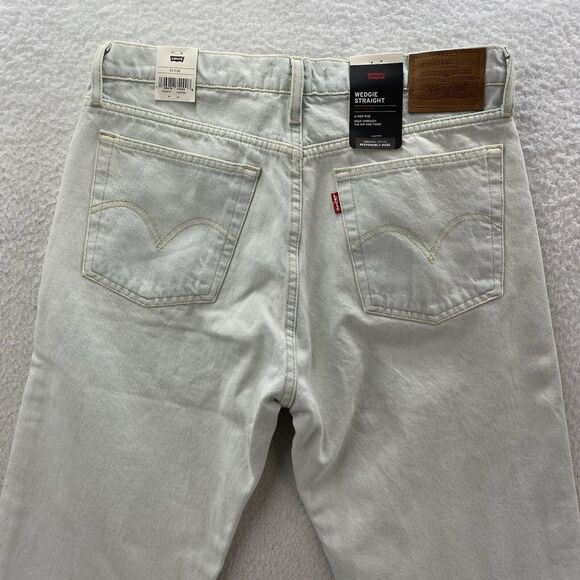 Levi’s Wedgie Straight High Rise Jeans Women 30x28 Blue Button Fly Preppy Denim - Picture 12 of 16